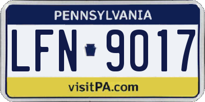 PA license plate LFN9017