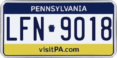 PA license plate LFN9018