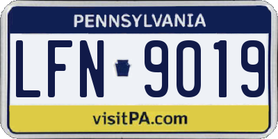 PA license plate LFN9019