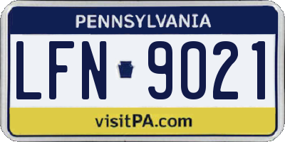 PA license plate LFN9021