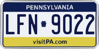 PA license plate LFN9022