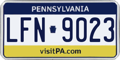PA license plate LFN9023