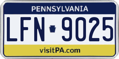 PA license plate LFN9025