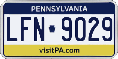 PA license plate LFN9029