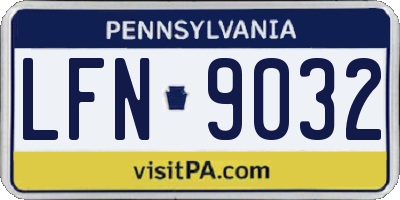 PA license plate LFN9032