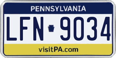 PA license plate LFN9034