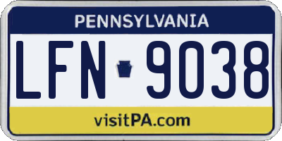 PA license plate LFN9038