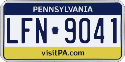 PA license plate LFN9041