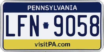PA license plate LFN9058