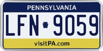 PA license plate LFN9059