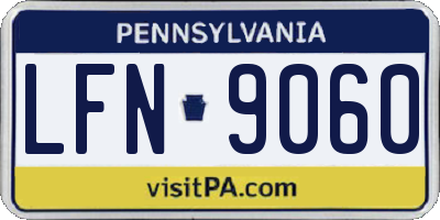 PA license plate LFN9060