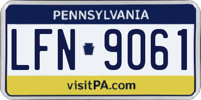 PA license plate LFN9061