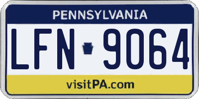 PA license plate LFN9064