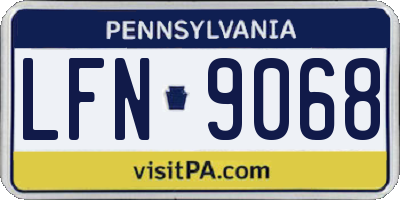 PA license plate LFN9068