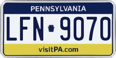 PA license plate LFN9070
