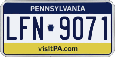 PA license plate LFN9071