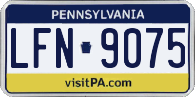 PA license plate LFN9075