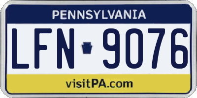 PA license plate LFN9076
