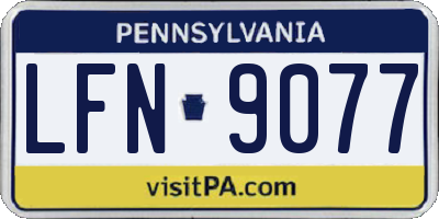 PA license plate LFN9077