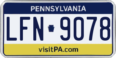 PA license plate LFN9078