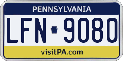 PA license plate LFN9080