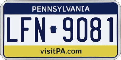 PA license plate LFN9081