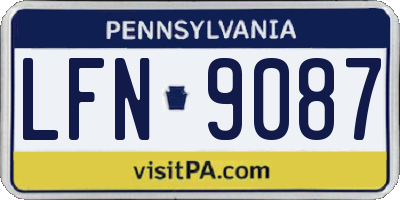 PA license plate LFN9087