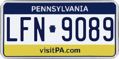 PA license plate LFN9089