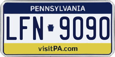 PA license plate LFN9090