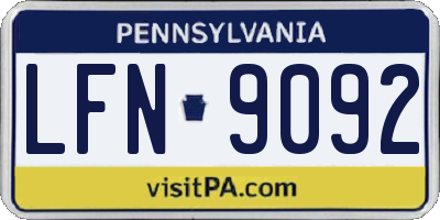 PA license plate LFN9092