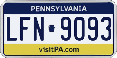 PA license plate LFN9093