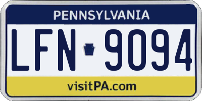 PA license plate LFN9094