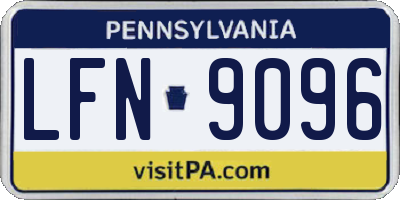 PA license plate LFN9096