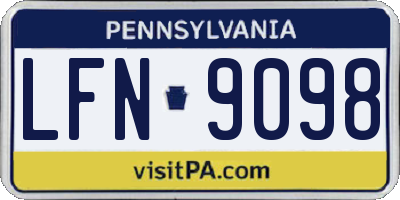 PA license plate LFN9098
