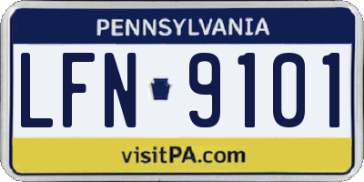 PA license plate LFN9101