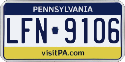 PA license plate LFN9106
