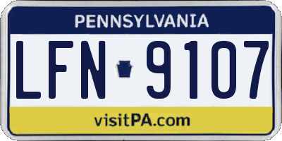 PA license plate LFN9107