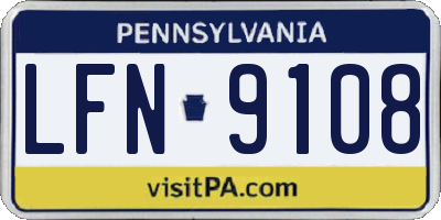 PA license plate LFN9108