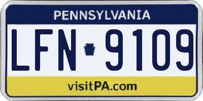 PA license plate LFN9109