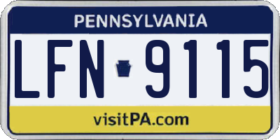 PA license plate LFN9115