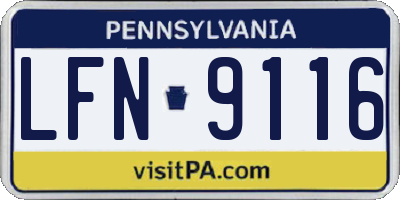 PA license plate LFN9116