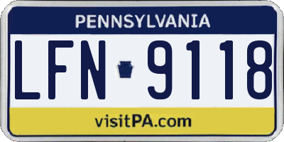 PA license plate LFN9118