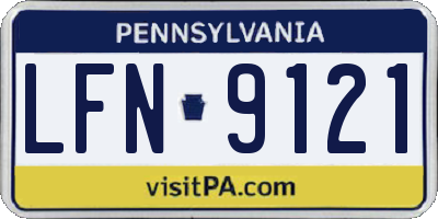 PA license plate LFN9121
