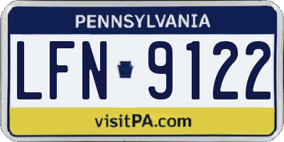 PA license plate LFN9122