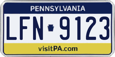 PA license plate LFN9123