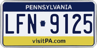 PA license plate LFN9125