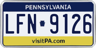 PA license plate LFN9126