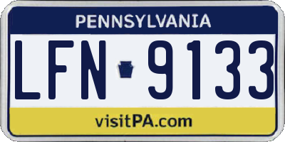PA license plate LFN9133