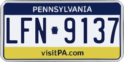 PA license plate LFN9137