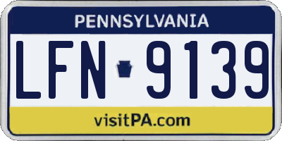 PA license plate LFN9139